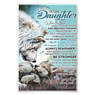 To My Daughter Lion Family Gift, Daughter Birthday Photo Print