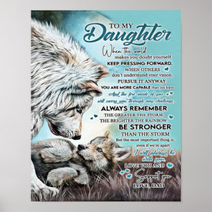 To My Daughter Lion Family Gift, Daughter Birthday Poster