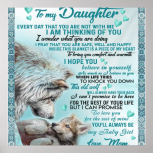 To My Daughter Lion Family Gift, Daughter Birthday Poster