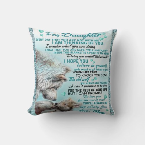 To My Daughter Lion Family Gift Daughter Birthday Throw Pillow