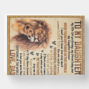 To My Daughter Lion Family Gift, Daughter Birthday Wooden Box Sign