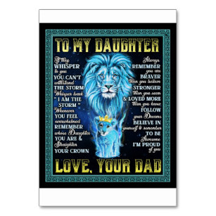 To My Daughter Lion Gift, Gift From Lion Dad Table Number