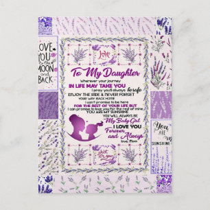 To my daughter, my baby girl i love you forever postcard