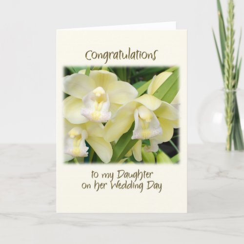 To my daughter on her wedding day card