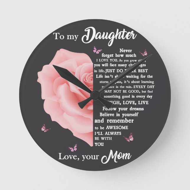 To my daughter round clock (Front)