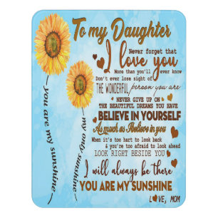 To my daughter Special letter to my daughter Door Sign