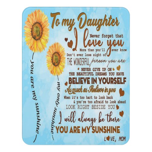 To my daughter  Special letter to my daughter Door Sign