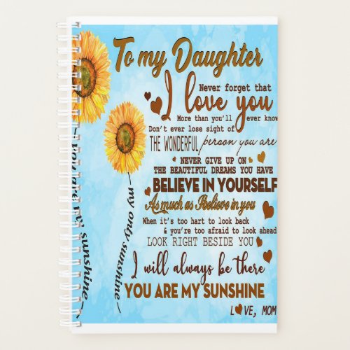 To my daughter  Special letter to my daughter Planner