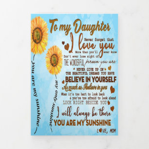 To my daughter Special letter to my daughter Tri-Fold Announcement