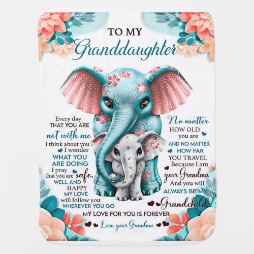 To My Elephant Daughter Gift Daughter Birthday Baby Blanket