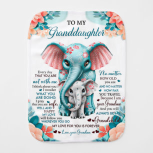To My Elephant Daughter Gift, Daughter Birthday Baby Burp Cloth