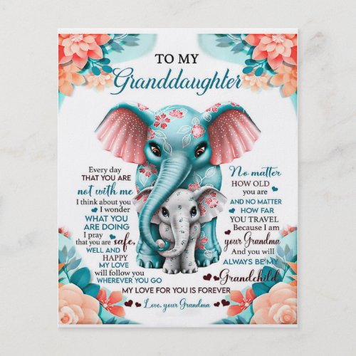 To My Elephant Daughter Gift Daughter Birthday Flyer