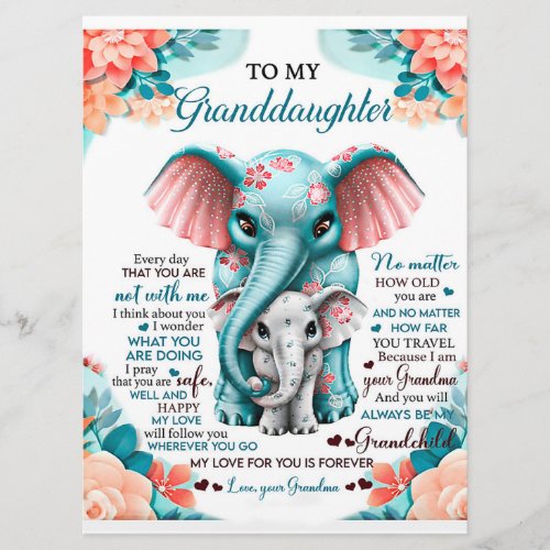 To My Elephant Daughter Gift Daughter Birthday Menu