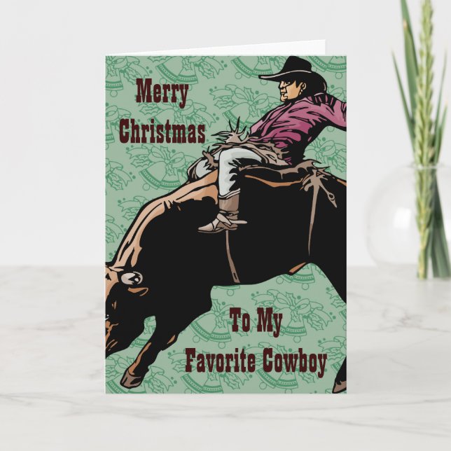 To My Favorite Cowboy Holiday Card (Front)