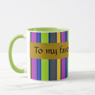 "To my favorite jelly bean" striped Coffee Mug