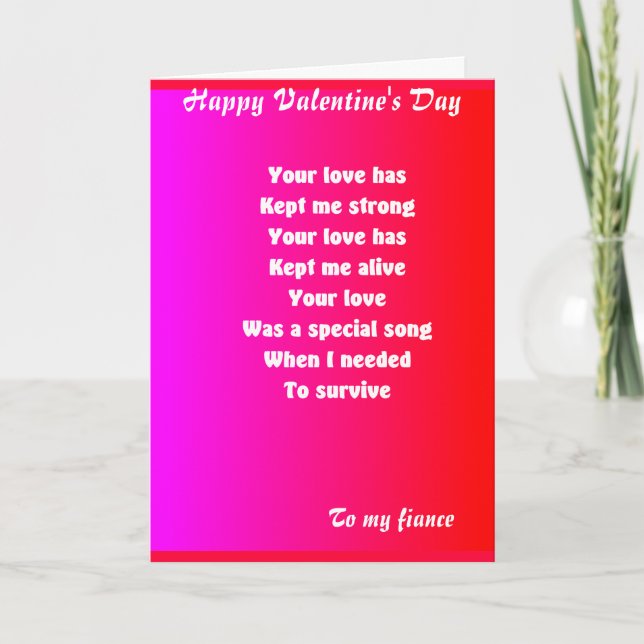 to my fiance valentine's day greeting cards (Front)