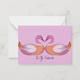 "To My Forever" Lesbian Swan Wholesome LGBT Love Note Card