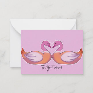 "To My Forever" Lesbian Swan Wholesome LGBT Love Note Card