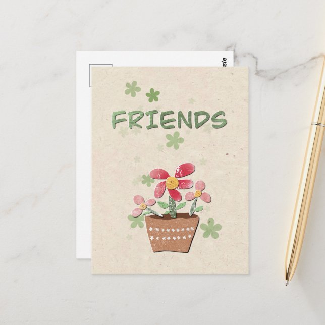 To My Friends Thank You Postcard (Front/Back In Situ)