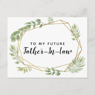 To my future father-in- law postcard greenery leaf