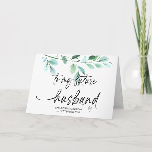 To My Future Husband From Bride on Wedding Day Car Card