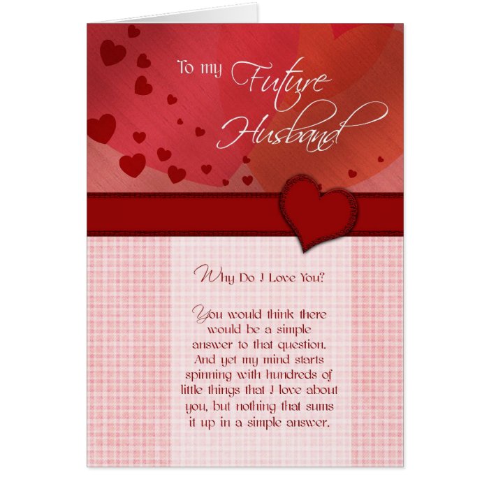 to my future husband why do i love you card zazzle