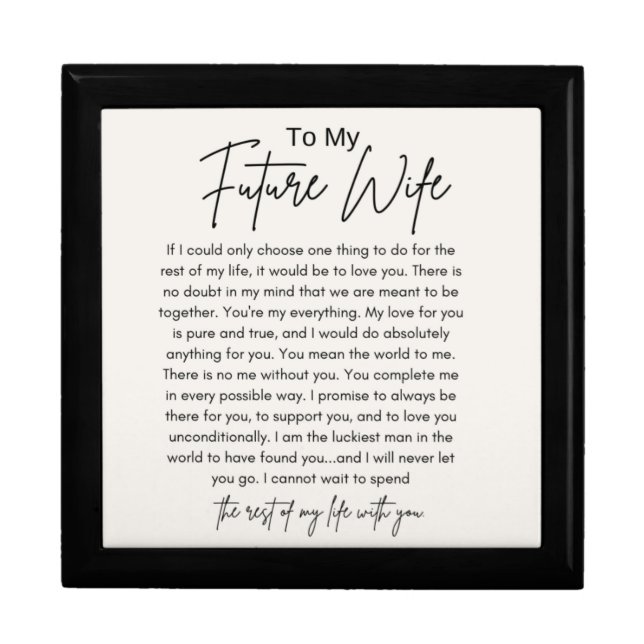 To My Future Wife Keepsake Jewelry  Gift Box (Front)