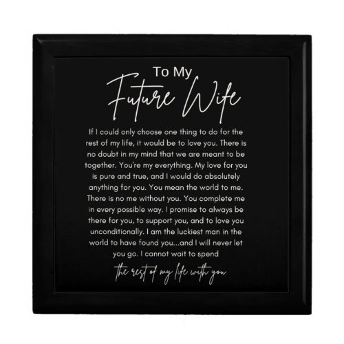 To My Future Wife Keepsake Jewelry  Gift Box