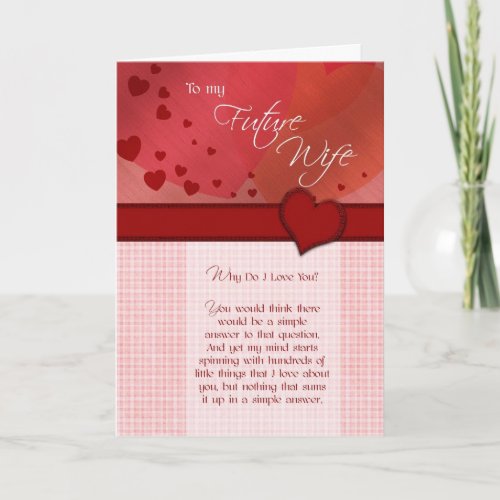 To my future wife Why do I love you Card