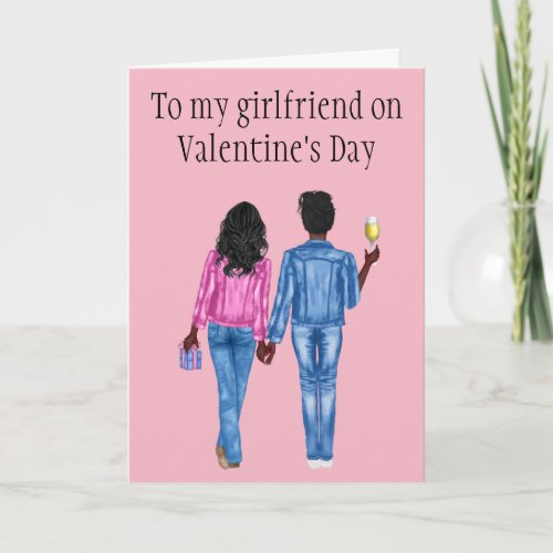 To my Girlfriend on Valentines Day Watercolor Holiday Card