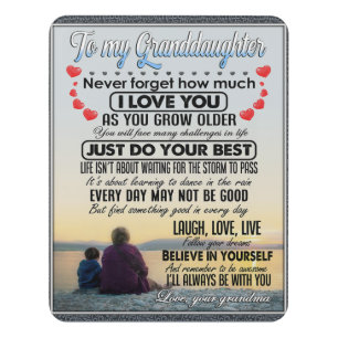 To My Granddaughter, Baby Girl Birthday Gift Idea Door Sign