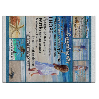 To My Granddaughter Beach And Sea My Sunshine Cutting Board