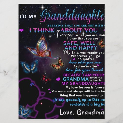 To My Granddaughter Butterflies Birthday Gift Idea Menu