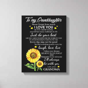 To My Granddaughter Canvas Print