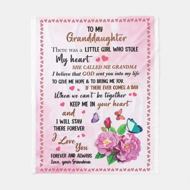 to my granddaughter Christmas love from grandma Fleece Blanket (Front)