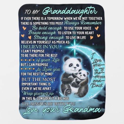 To My Granddaughter Elephant Birthday Gift Idea Baby Blanket