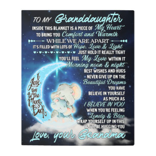To My Granddaughter Elephant  Birthday Gift Idea Metal Print