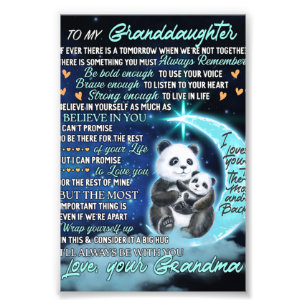 To My Granddaughter Elephant Birthday Gift Idea Photo Print