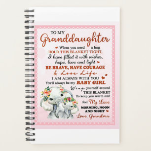 To My Granddaughter Elephant Birthday Gift Idea Planner