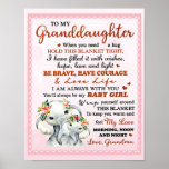 To My Granddaughter Elephant Birthday Gift Idea Poster<br><div class="desc">To My Granddaughter Elephant Birthday Gift Idea</div>