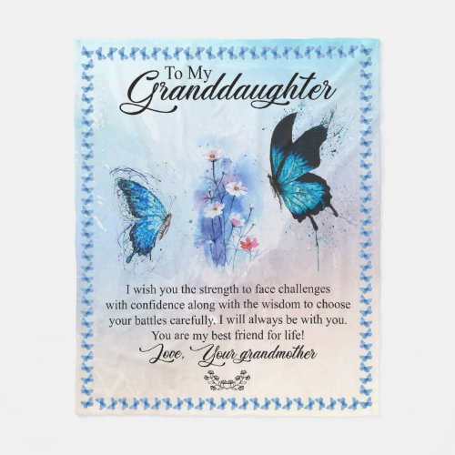 To My Granddaughter From Love Your Grandmother Fleece Blanket
