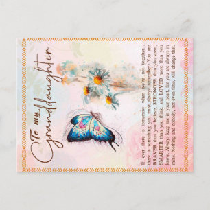 To My Granddaughter Gift,Cute Butterfly Lover Gift Announcement Postcard