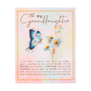 To My Granddaughter Gift,Cute Butterfly Lover Gift Metal Print