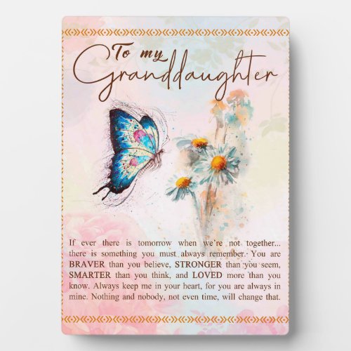 To My Granddaughter GiftCute Butterfly Lover Gift Plaque