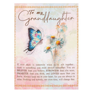 To My Granddaughter Gift,Cute Butterfly Lover Gift Tablecloth