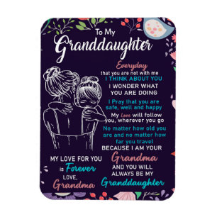 To My Granddaughter Gift From Grandma,Flower Lover Magnet