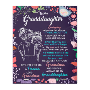 To My Granddaughter Gift From Grandma,Flower Lover Metal Print