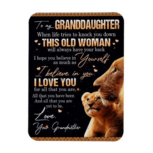 To My Granddaughter Gift From Grandma Lion Lovers Magnet