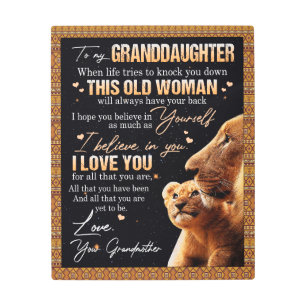 To My Granddaughter Gift From Grandma, Lion Lovers Metal Print