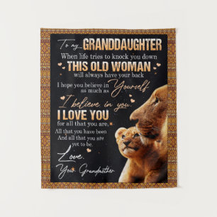 To My Granddaughter Gift From Grandma, Lion Lovers Tapestry